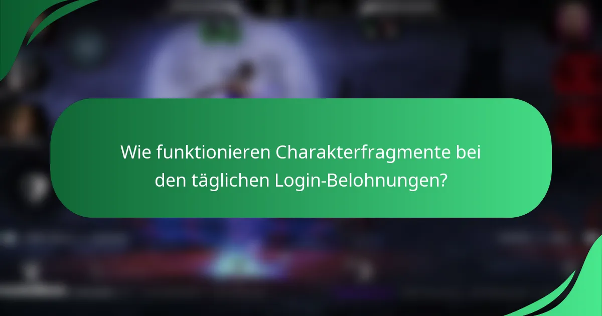 Wie funktionieren Charakterfragmente bei den täglichen Login-Belohnungen?