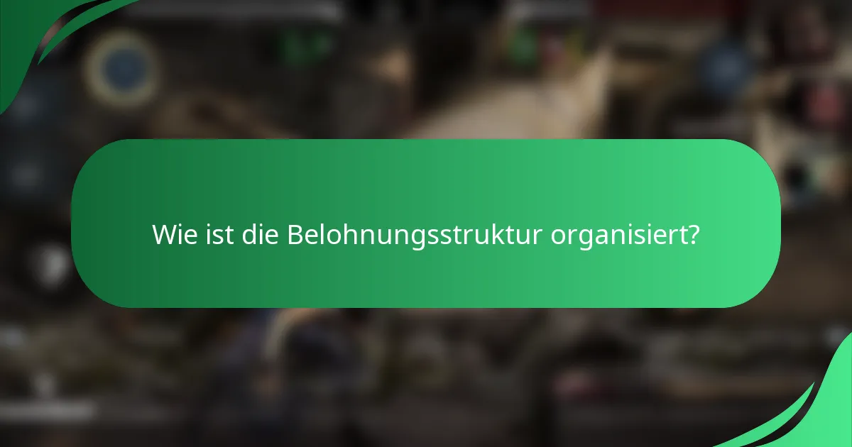 Wie ist die Belohnungsstruktur organisiert?
